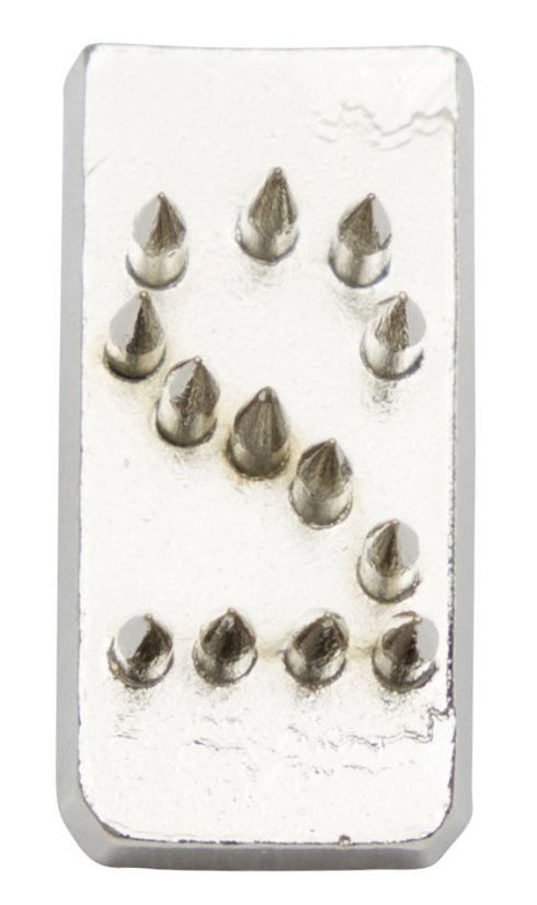 Číslo tetovací 10mm, niklované č. - číslo: 2