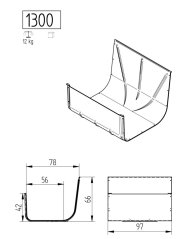 OK PLAST krmný žlab pro krmné chodby stájí skotu