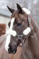 HORZE návlek na stájovku pro koně syntetický beránek sada 4 ks