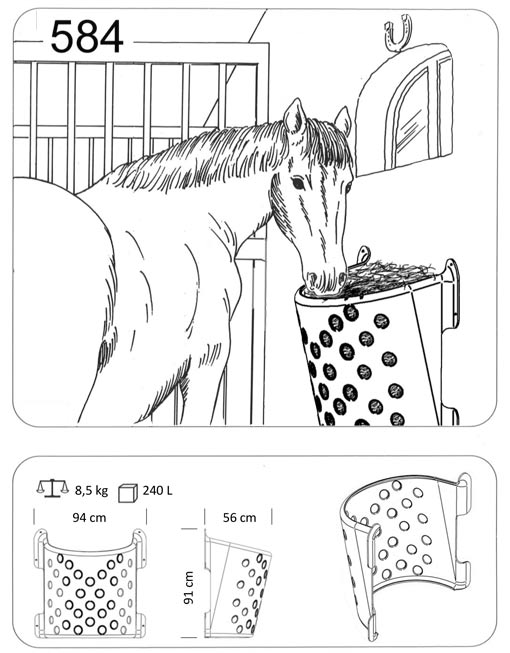 OK PLAST jesle na seno pro koně, skot přímé, 240ltr.