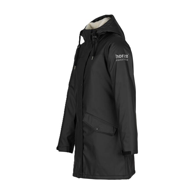 Bunda nepromokavá HORZE Billie fleece - Barva: černá, Velikost: 44