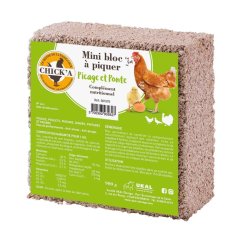 Klovací kámen pro slepice, drůbež  CHICK´A Mini Blok - minerální liz, 900g