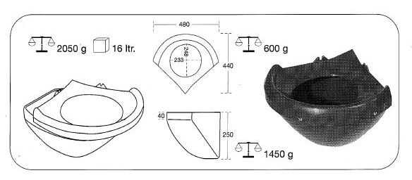 Ochranné víko OK PLAST pro 16 ltr. rohový krmný žlab
