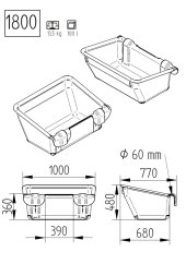 OK PLAST závěsný krmný žlab pro skot, krávy 180ltr.