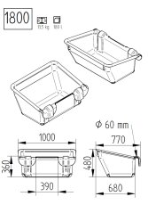 OK PLAST závěsný krmný žlab pro skot, krávy 180ltr.