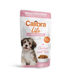 Krmivo pro štěňata a mladé psy Kuře CALIBRA Dog Life kapsa Puppy&Junior Chicken, 150g