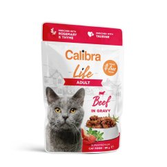 Krmivo pro dospělé kočky Hovězí CALIBRA Cat Life Adult Beef in gravy, kapsa 85g