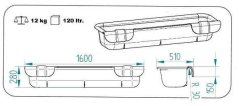 Krmný žlab pro koně, skot, ovce OK PLAST závěsný 160cm, 120 ltr.