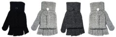 Rukavice dámské s převlečnou čepičkou s copánkem