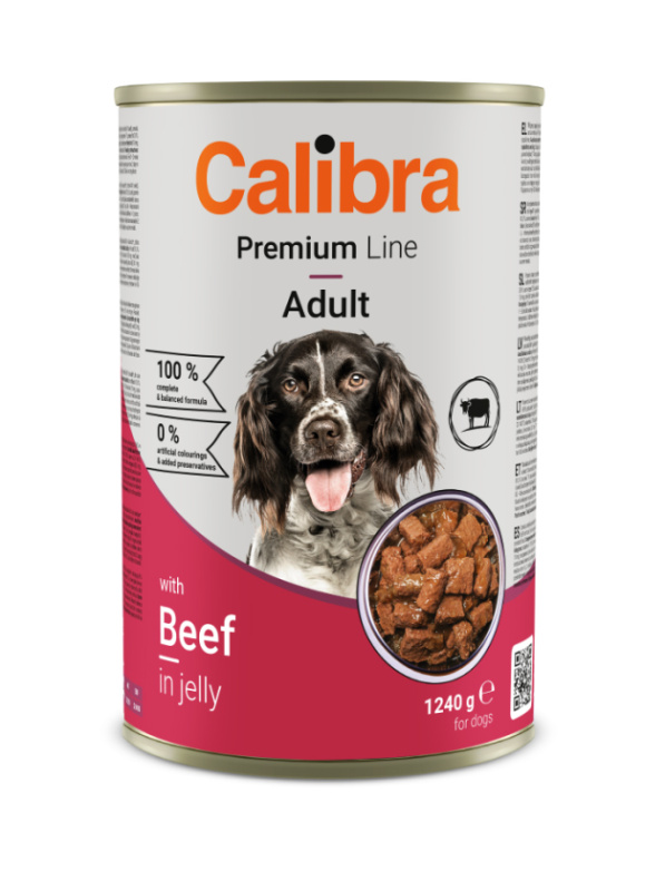 Krmivo pro psy Hovězí CALIBRA Dog Premium Beef, konzerva 1,24kg Krmivo pro psy Hovězí CALIBRA Dog Premium Beef, konzerva 1,24kg