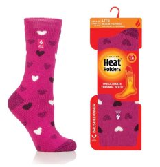 HEAT HOLDERS LITE MEDIUM Srdíčka dámské ponožky růžové 37-42