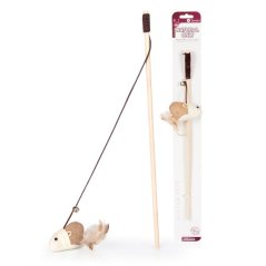 Hračka pro kočky Udice s myškou Natural Only,40 cm