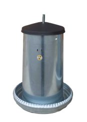 Tubusové krmítko pro slepice, drůbež plechové