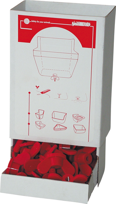 Šroub krátký s matkou červený-výpustní a pro samokrmítko