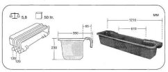Krmný žlab pro koně, skot, ovce OK PLAST závěsný  120cm, 50 ltr.