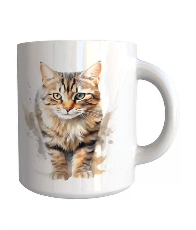 Keramický hrnek Dafne mourovatá kočka 320ml