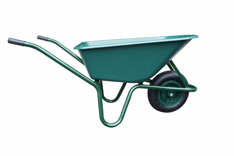 Kolečko hospodářské zahradní s plastovou korbou zelené 100ltr.