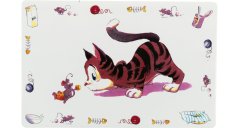 TRIXIE Prostírání bílé pod misku Kočka a myš 44x28 cm