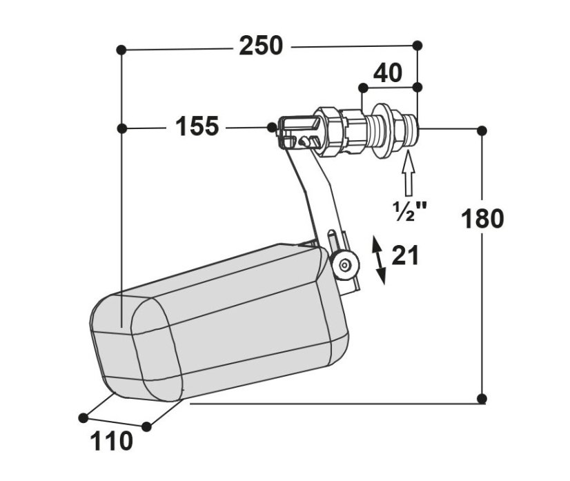 Plovákový ventil EASYFLOW vysokotlaký pro napajedla SHWT