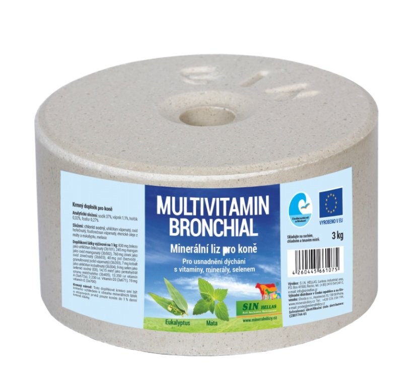 Minerální multivitamínový liz pro koně Bronchial 3 kg Minerální multivitamínový liz pro koně Bronchial 3 kg