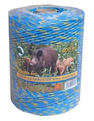 Vodivé lanko pro elektrický ohradník STOP 4mm modrožluté 400m