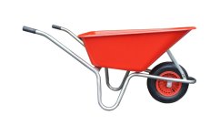 Kolečko hospodářské zahradní s plastovou korbou červené 100ltr.