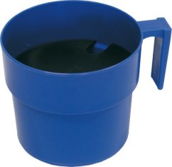 Oddojovací hrnek velký s destičkou modrý