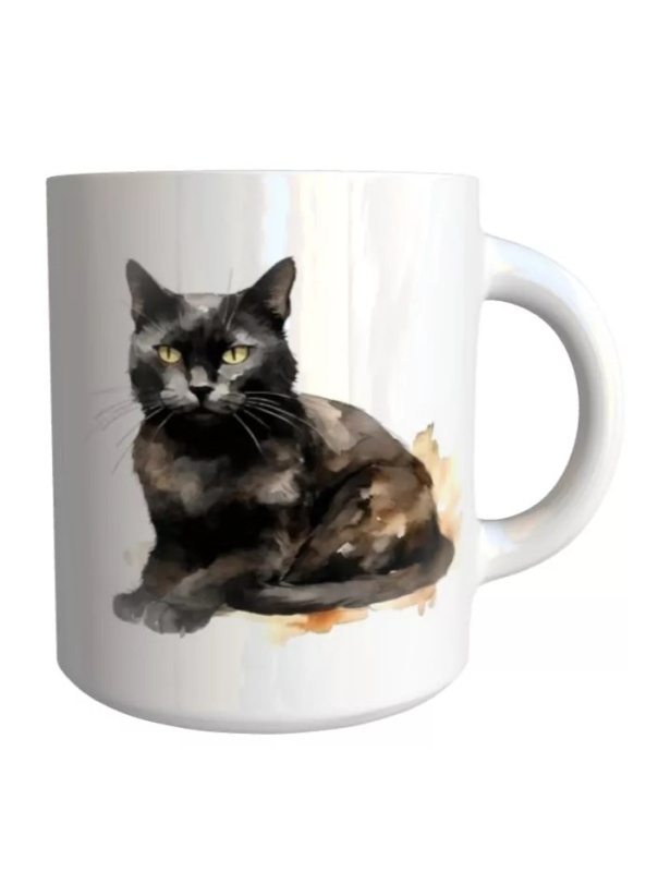 Keramický hrnek Albanus černá kočka 320ml