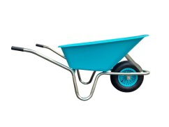 Kolečko hospodářské zahradní s plastovou korbou tyrkysové 100ltr.