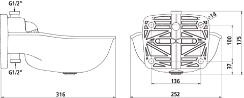 Misková napáječka pro koně s niplem K75 plastová