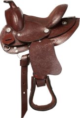 Westernové sedlo pro poníky RANDOL´S Topeka 13" pony, hnědé