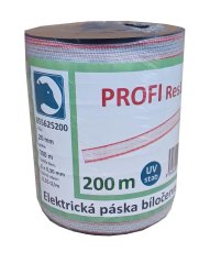 Ohradníková páska pro koně PROFI ResL 20mm bíločervená, 200m