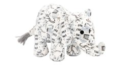 HipHop Dog Slon 23cm látková hračka pro psy bílá s potiskem