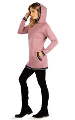 LITEX dámská mikina dlouhá s kapucí fialovo růžová