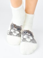 Ponožky dámské jemné KOČKY béžové 36/41