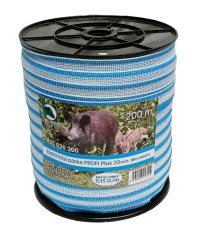 Páska pro elektrický ohradník PROFI Plus 20mm bílomodrá 200m