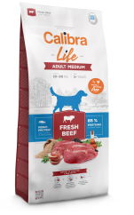 Granule pro dospělé psy Hovězí CALIBRA Dog Life Adult Medium Fresh Beef střední plemena