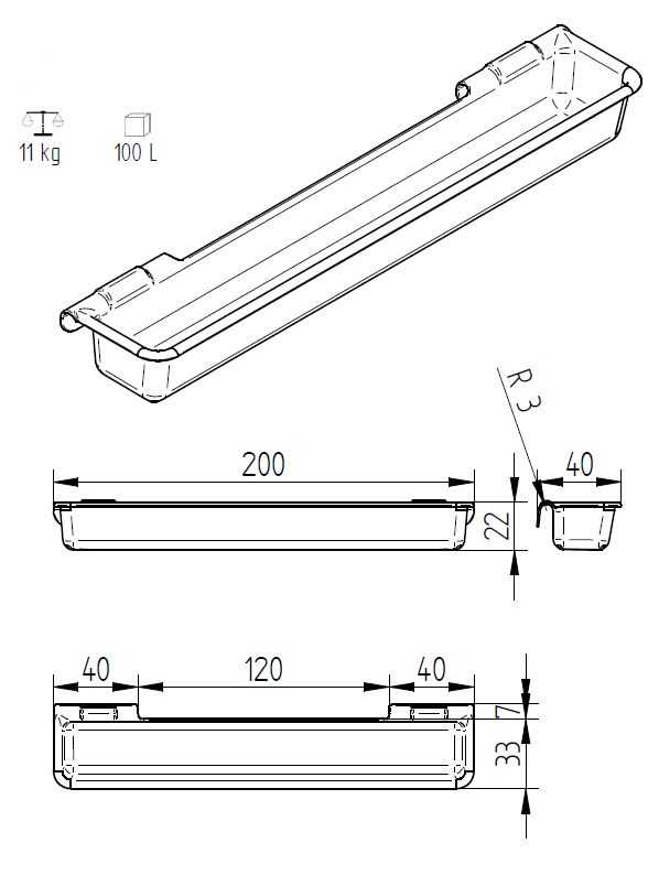 OK PLAST závěsný žlab pro telata a ovce dlouhý 200cm, 100 ltr.