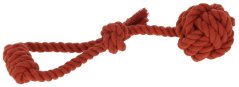 Hračka pro psa bavlněná koule se smyčkou  KERBL Pet hnědá 34cm