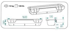 Krmný žlab pro koně, skot, ovce OK PLAST závěsný 160cm, 120 ltr.