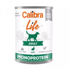 Krmivo pro psy kachna s rýží CALIBRA Dog Life Adult Duck with rice, konzerva 400g