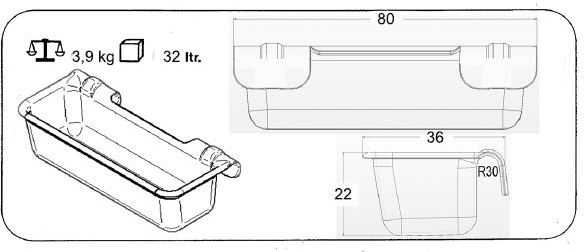 Krmný žlab pro telata, ovce a kozy OK PLAST závěsný 80cm, 32ltr.