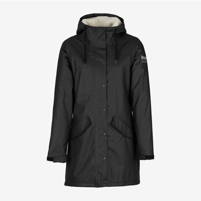 Bunda nepromokavá HORZE Billie fleece - Barva: černá, Velikost: 44