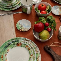 Velký talíř 25 cm - vzor kůň/ovce