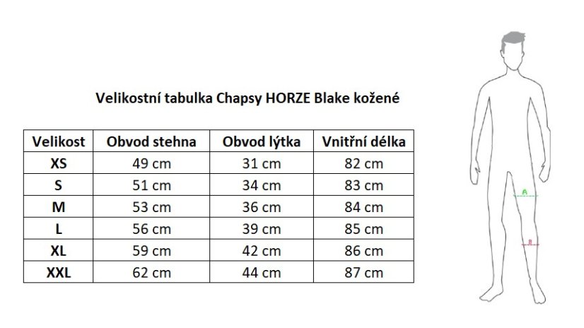 Jezdecké chapsy kožené HORZE Blake černé - Barva: b.černá, Velikost: XL