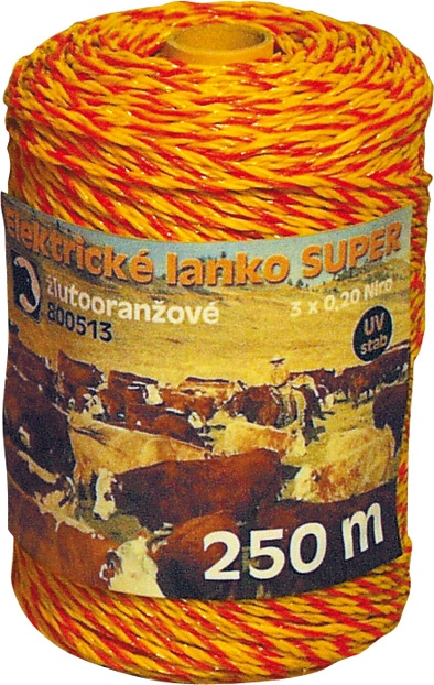 Nirolanko pro ohradník Super 3mm žlutooranžové