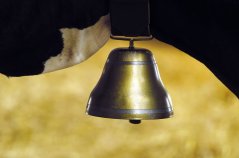 Pastevní zvonec ocelový v barvě bronzové