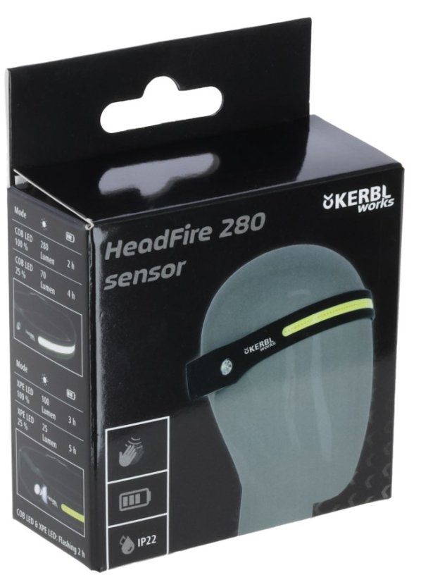Čelovka pro jezdce na koni KERBL HeadFire 280 sensor