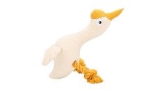 HipHop Dog Husa 29cm látková hračka pro psy s uzly krémová