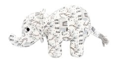 HipHop Dog Slon 23cm látková hračka pro psy bílá s potiskem